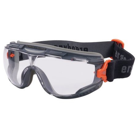 SKULLERZ BY ERGODYNE Clear Lens Gray Safety Goggles Elastic Strap ARKYN-FAB